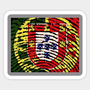 Portuguese flag Fingerprints Pattern Sticker